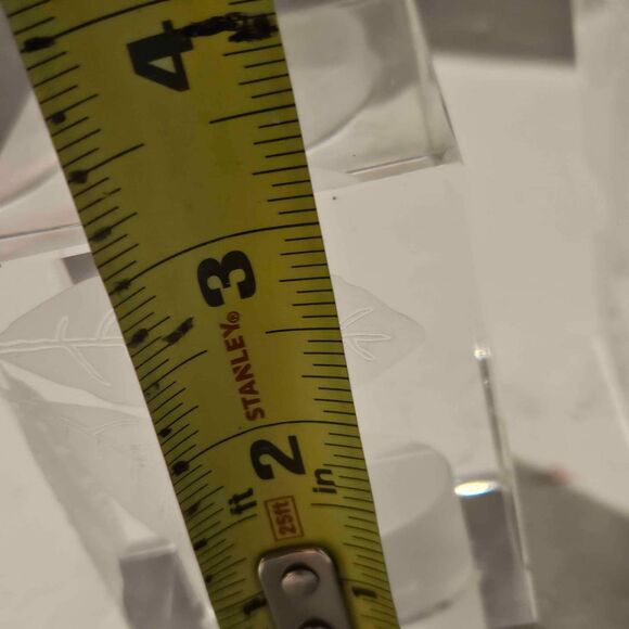 Signed Oleg Cassini Etched Leaves Crystal Votives - Picture 8 of 8